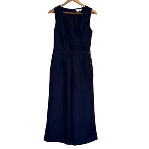 Boden Womens Four Button Sleeveless Wide Leg Jumpsuit Size 6R